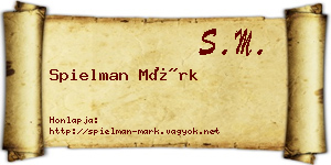 Spielman Márk névjegykártya